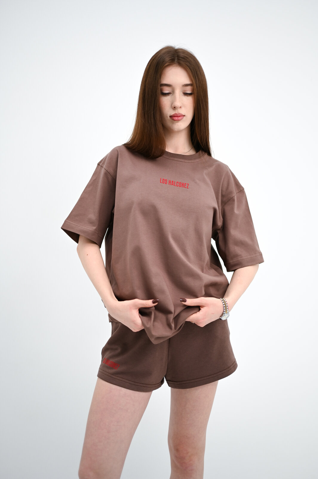 Коричнева футболка 100% бавовна Los Halconez